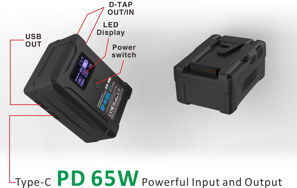 Jinnet 155W BP-VL155 V-mount Battery