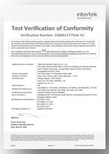 Product Certificate